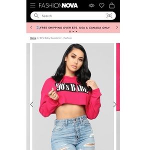FASHIONNOVA 90’s Babe Crop Hoodie / Size M
